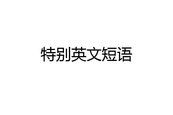 特别英文短语