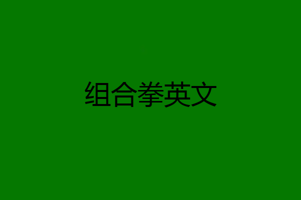 组合拳英文