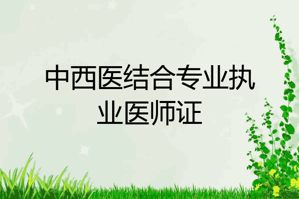 中西医结合专业执业医师证