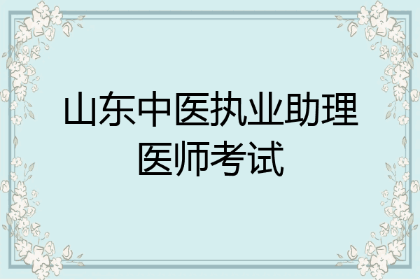 山东中医执业助理医师考试