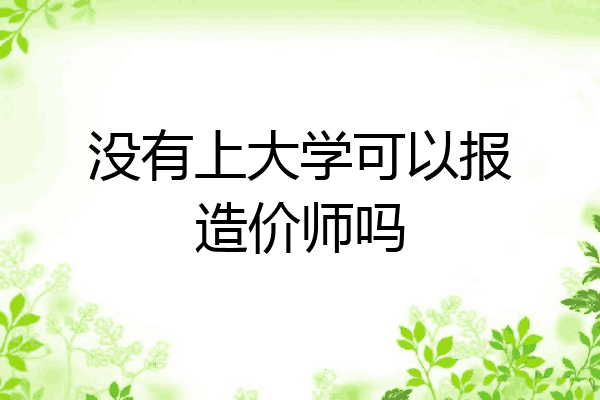 没有上大学可以报造价师吗