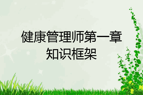 健康管理师第一章知识框架