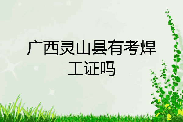 广西灵山县有考焊工证吗