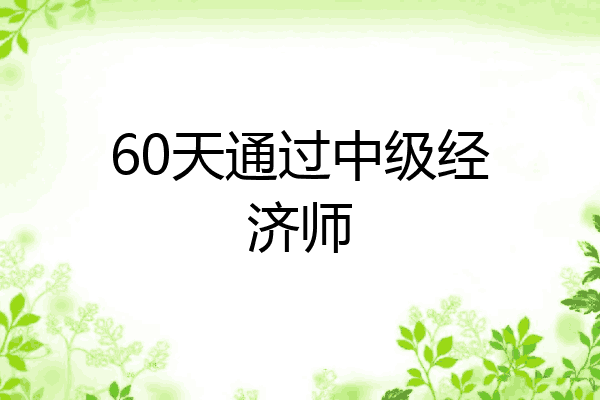 60天通过中级经济师