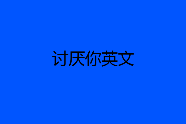 讨厌你英文