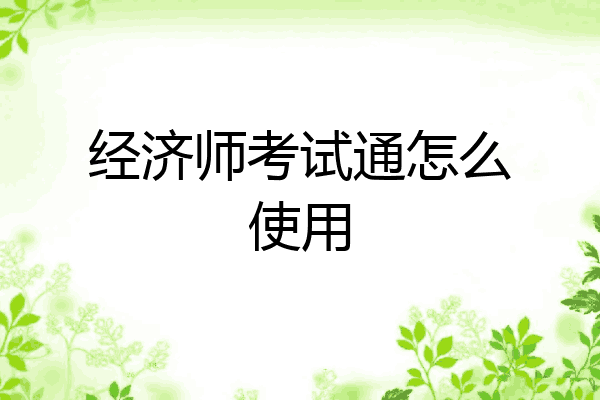 经济师考试通怎么使用