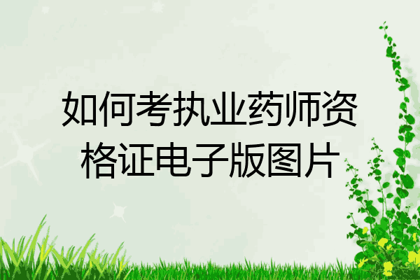 如何考执业药师资格证电子版图片