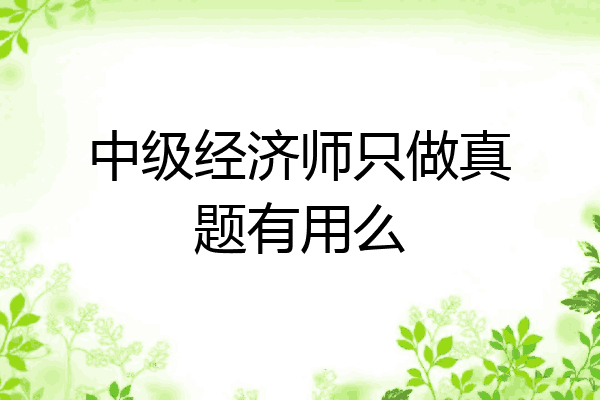 中级经济师只做真题有用么