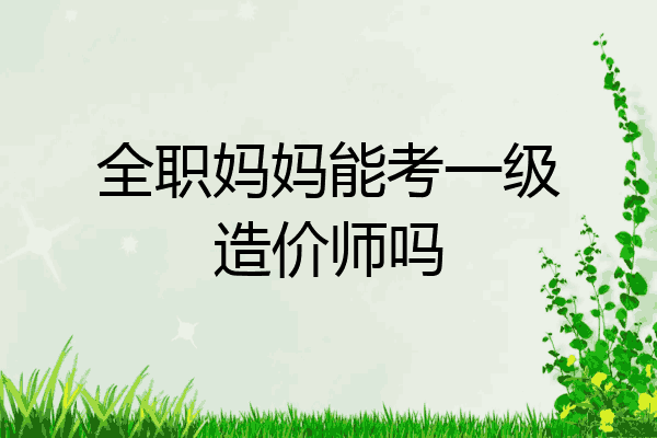 全职妈妈能考一级造价师吗