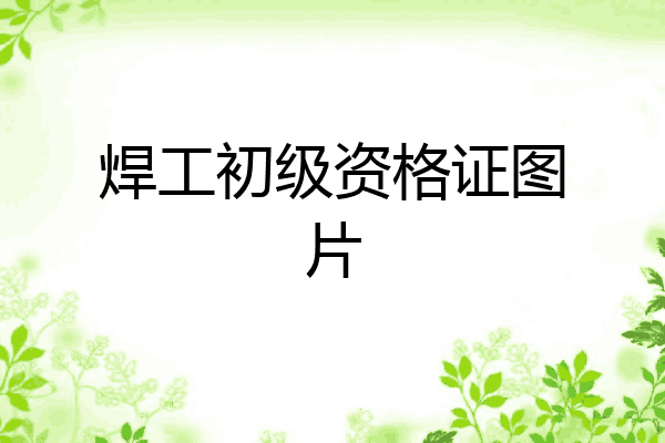 焊工初级资格证图片