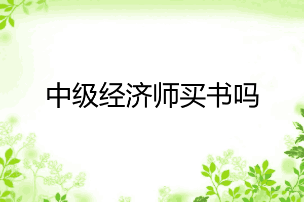 中级经济师买书吗
