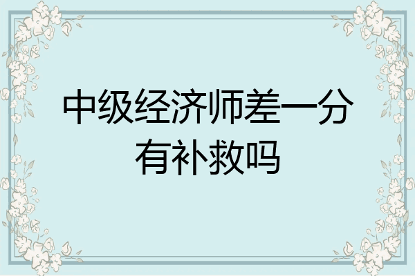 中级经济师差一分有补救吗