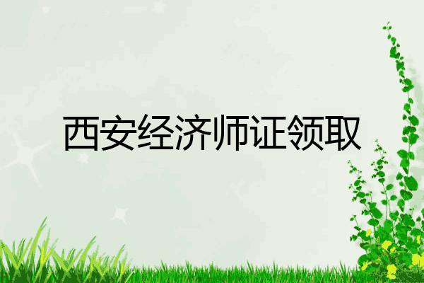 西安经济师证领取