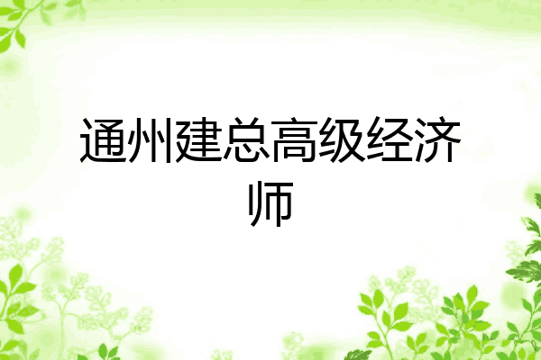 通州建总高级经济师