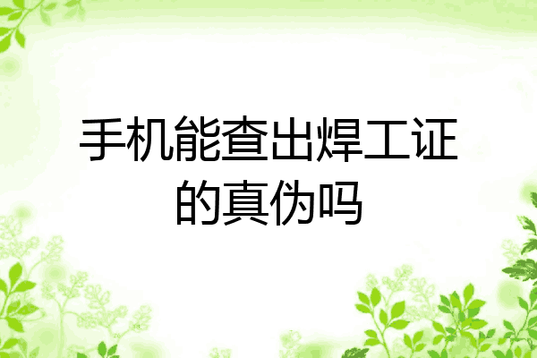 手机能查出焊工证的真伪吗