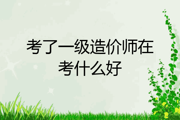 考了一级造价师在考什么好