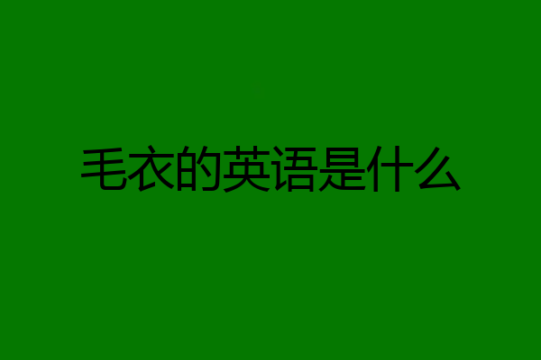毛衣的英语是什么