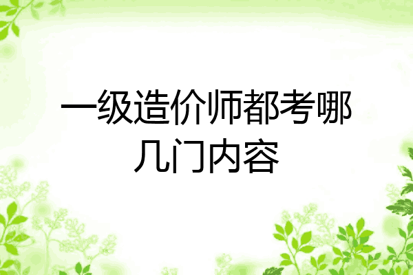 一级造价师都考哪几门内容