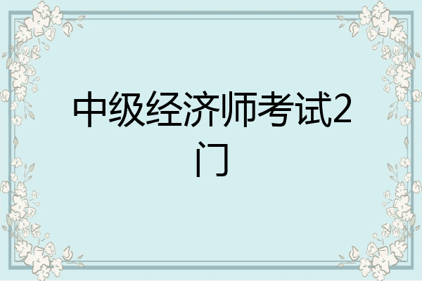 中级经济师考试2门