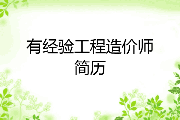 有经验工程造价师简历