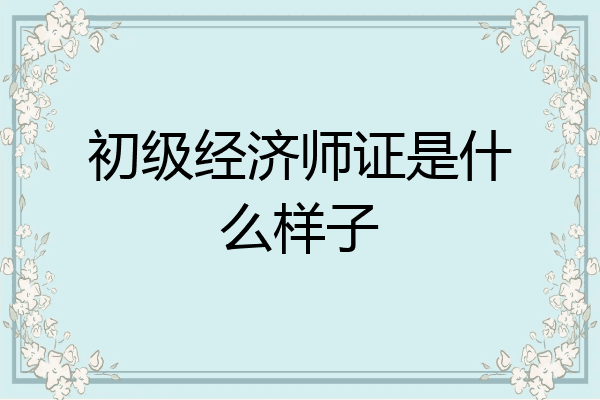 初级经济师证是什么样子