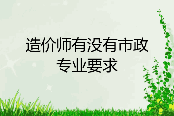造价师有没有市政专业要求