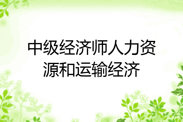 中级经济师人力资源和运输经济