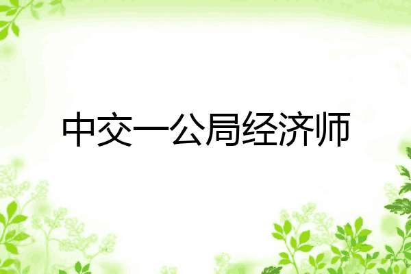 中交一公局经济师