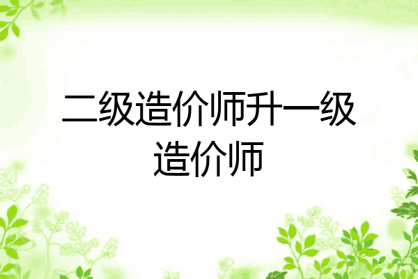 二级造价师升一级造价师
