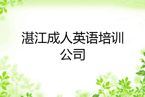 湛江成人英语培训公司