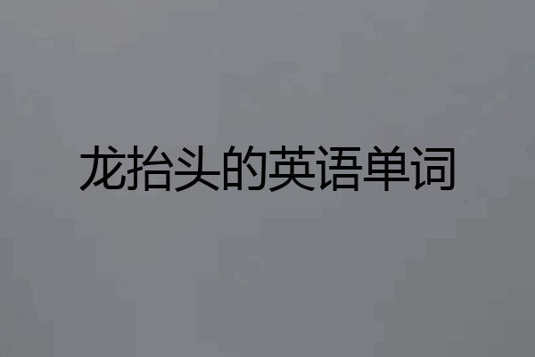 龙抬头的英语单词