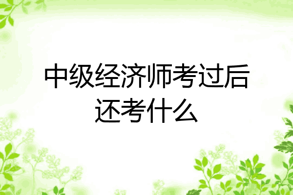 中级经济师考过后还考什么