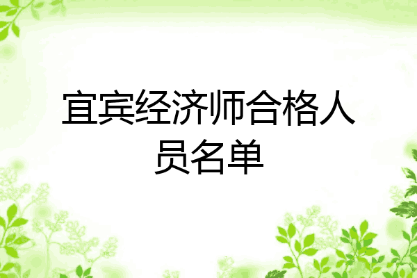 宜宾经济师合格人员名单