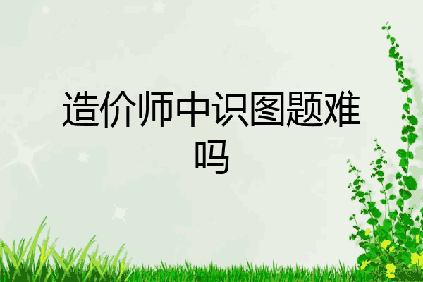 造价师中识图题难吗
