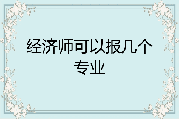 经济师可以报几个专业