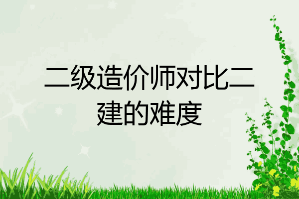 二级造价师对比二建的难度