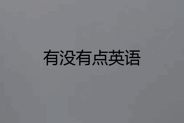 有没有点英语