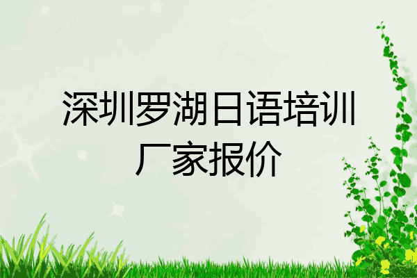 深圳罗湖日语培训厂家报价
