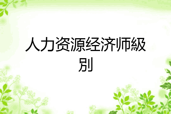 人力资源经济师級別