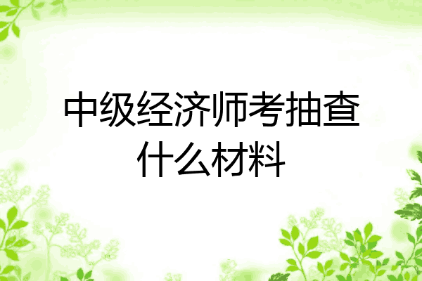 中级经济师考抽查什么材料