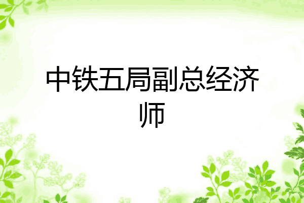 中铁五局副总经济师