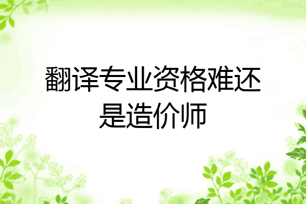 翻译专业资格难还是造价师