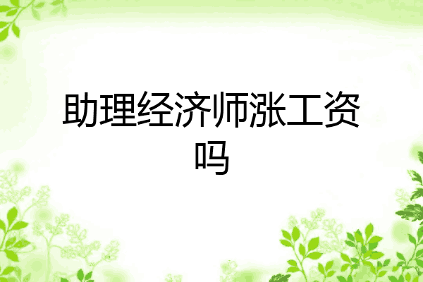 助理经济师涨工资吗