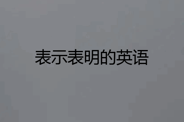 表示表明的英语