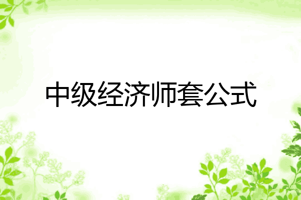 中级经济师套公式