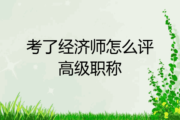 考了经济师怎么评高级职称