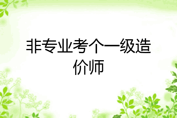 非专业考个一级造价师