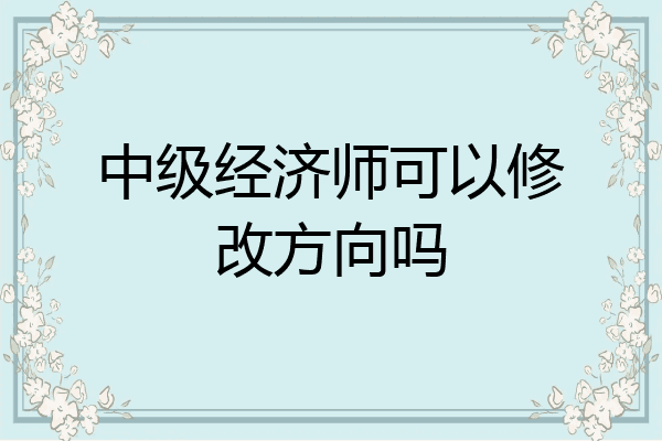 中级经济师可以修改方向吗