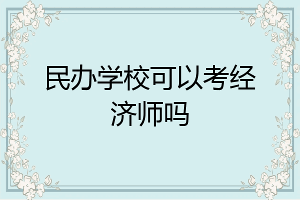 民办学校可以考经济师吗