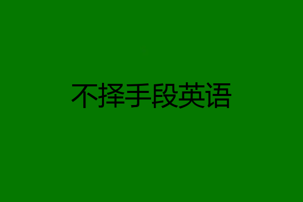 不择手段英语